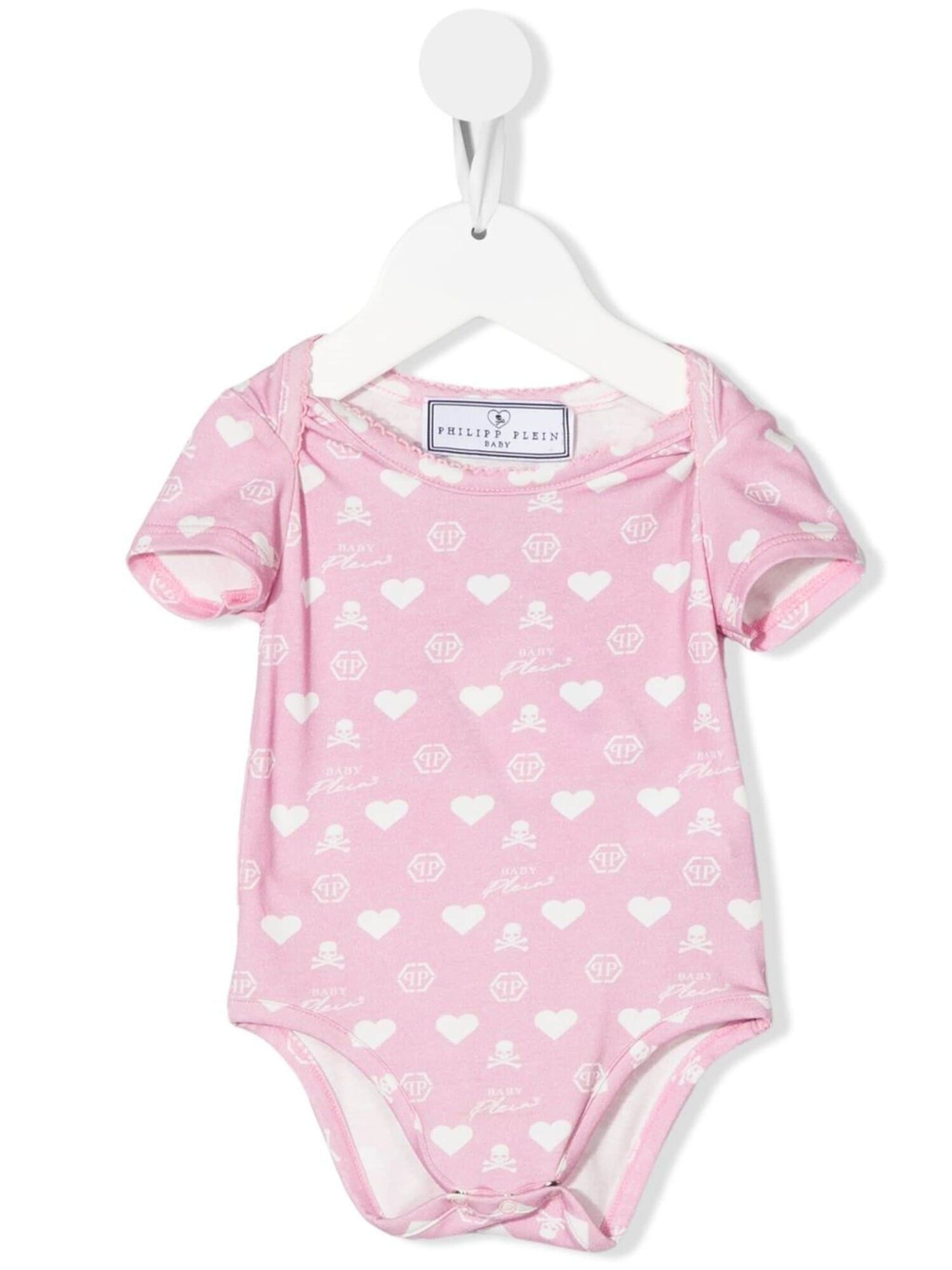 Philipp Plein Junior - футболка с короткими рукавами и логотипом babygrow - Дети - 1-3 mths - Темно-розовый