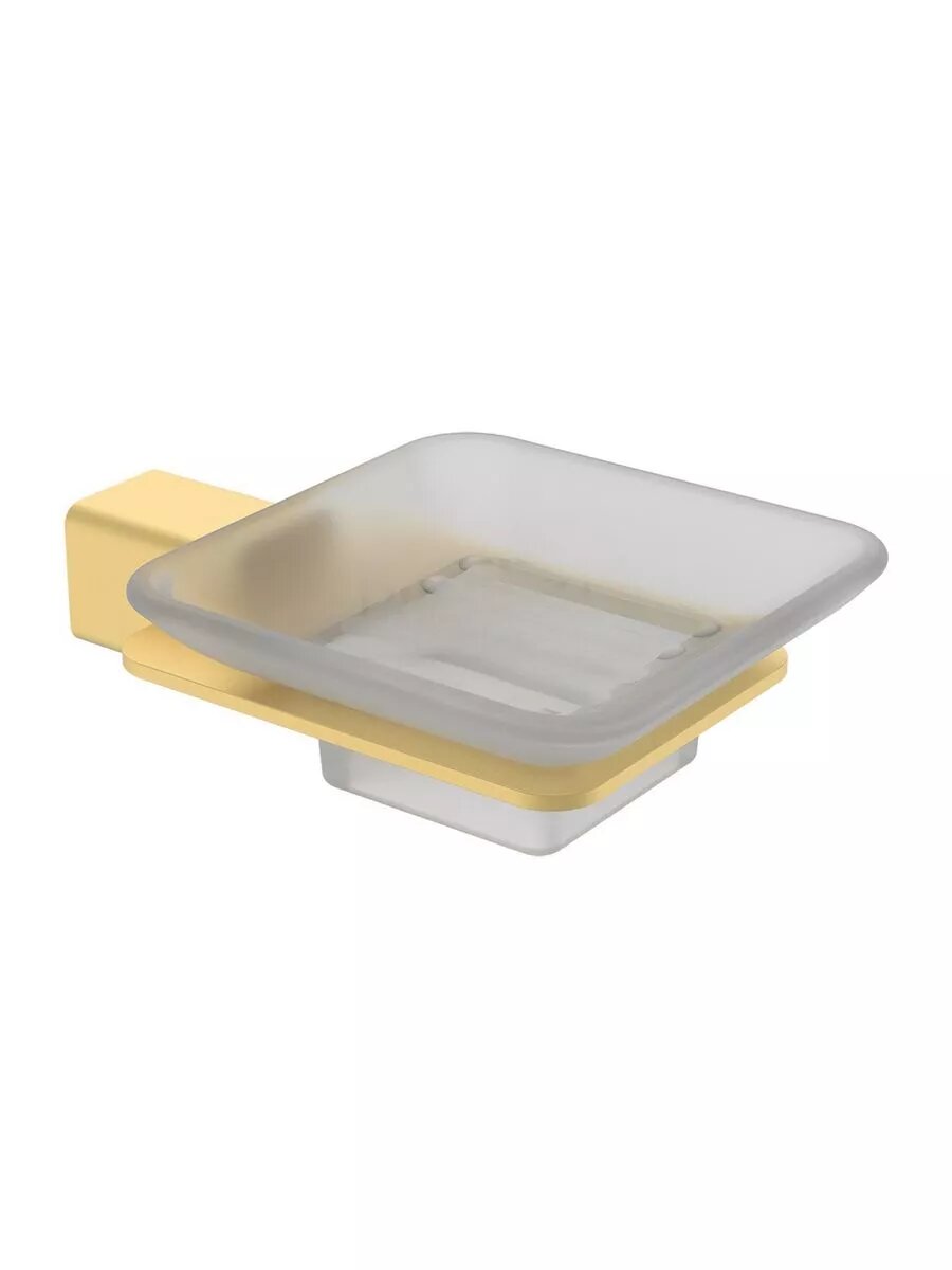 Мыльница Raglo R301.02.03 на стену, нержавеющая сталь/стекло, золотой сатин