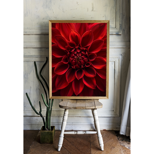 Постер Крупный план красного георгина 50x70 без рамы