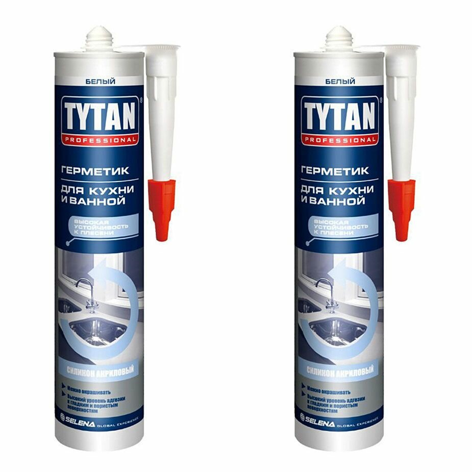 Герметик силикон-акриловый для кухни и ванной Tytan Professional белый 310 мл (2 шт.)