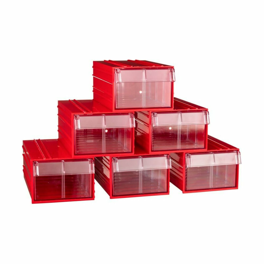 Пластиковый короб стелла-техник C-2-К6-красный-прозрачный