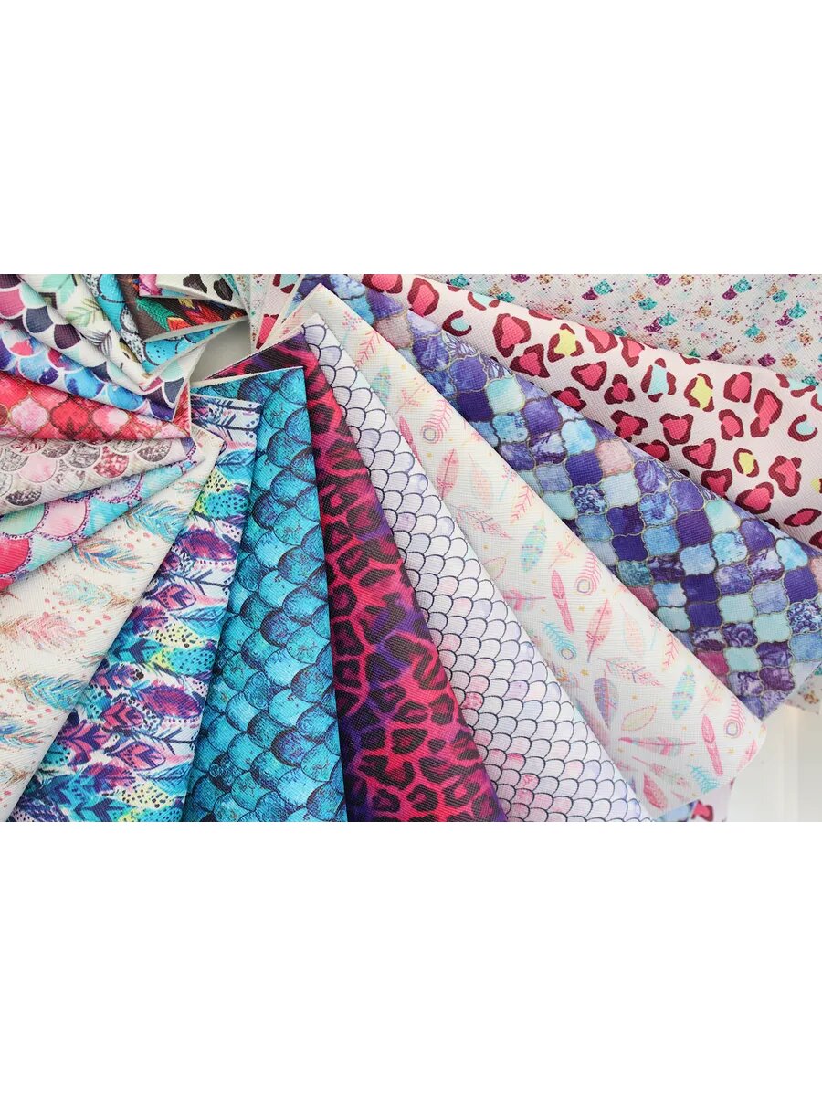 Набор кожзама Market13Salnik, декоративный, для рукоделия, 10 листов, синий — фото 1