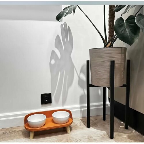 Миска Cossihall для животных, на подставке, керамика, коричневая