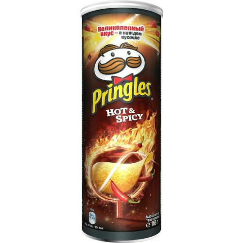 фото Pringles картофельные чипсы с острым и пряным вкусом, 165 г
