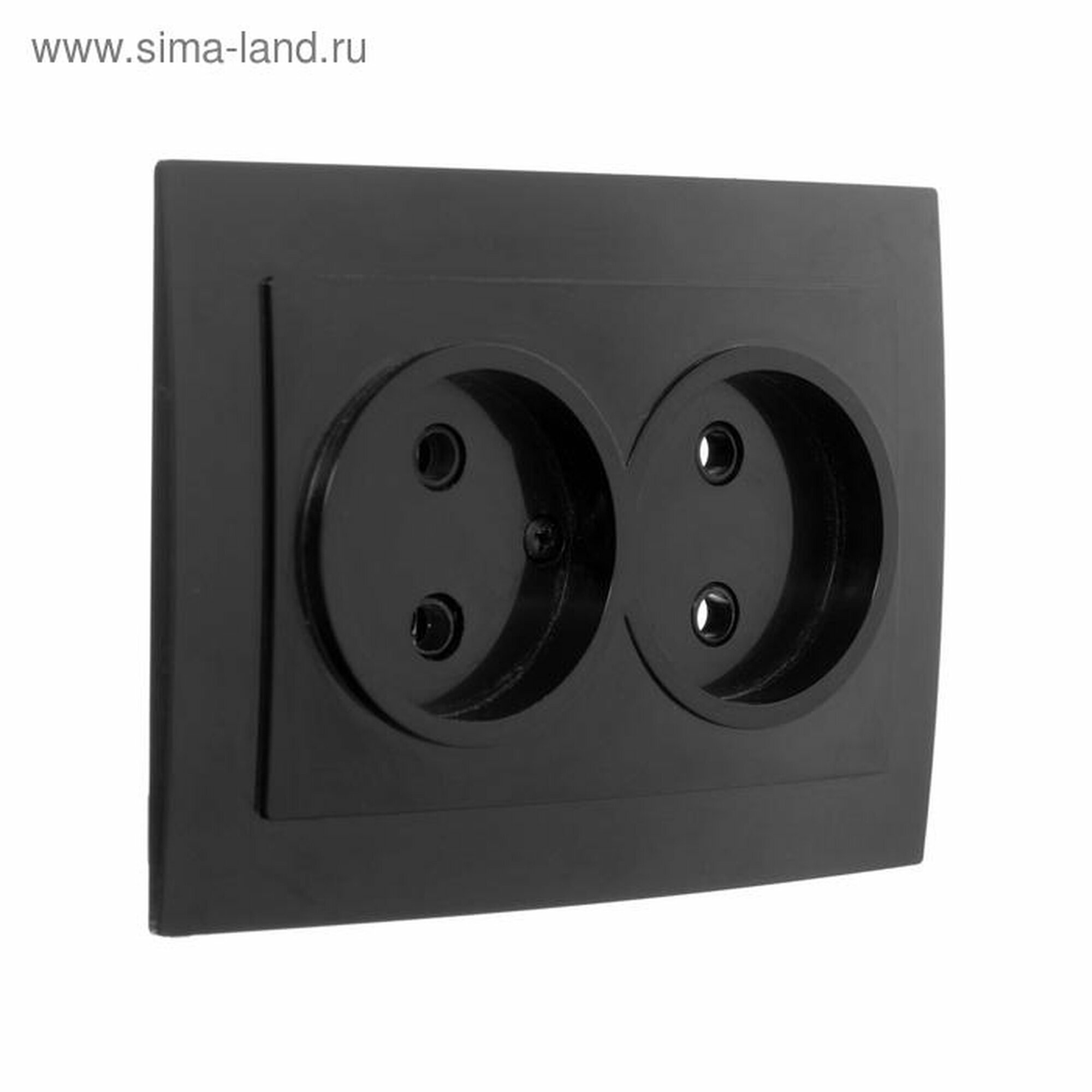 Розетка «Элект» RS 16-237-Ч двухместная без з/к скрытая черная