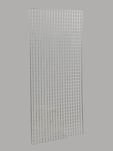 Изображение товара Сетка торговая 100×200см, окантовка 6 мм, пруток - 4 мм, цвет хром (порошковое покрытие)