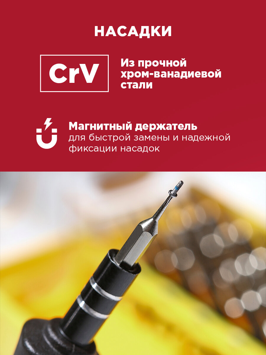 Набор отверток для точечных работ, 37 предметов в кейсе REXANT — фото 1