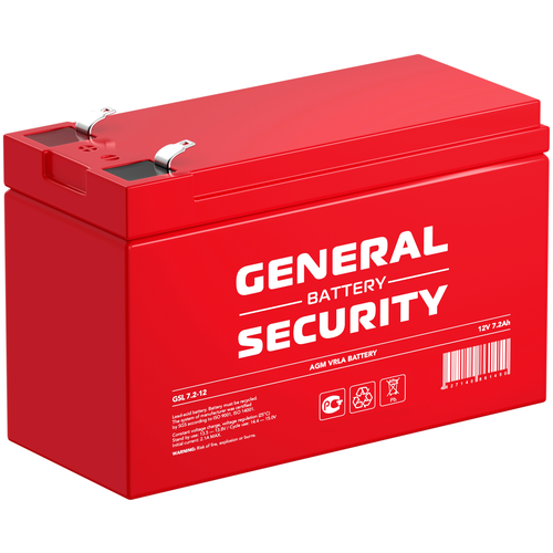 фото Аккумулятор для ибп general security gsl7.2-12 (12 в / 7,2 ач)