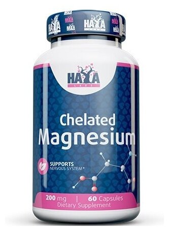 Haya Labs Chelated Magnesium (Хелатированный Магний) 200 мг 60 капсул