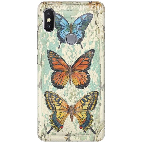 фото Re:paчехол - накладка artcolor для xiaomi redmi s2 с принтом "три бабочки"