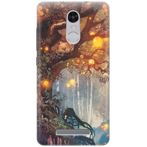 фото Силиконовый чехол на xiaomi redmi note 3 / note 3 pro / сяоми редми ноут 3 / ноут 3 про с принтом "лиса на древе" gosso