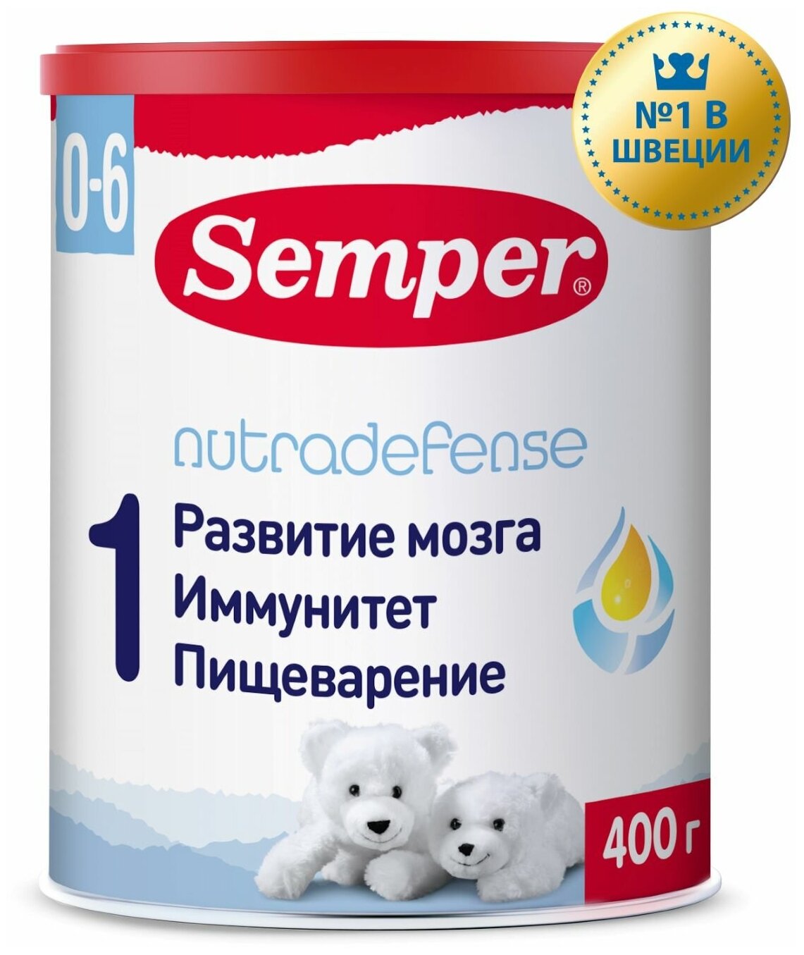 Semper Молочная смесь 1 Nutradefense Baby 1 с рождения детская 400 г