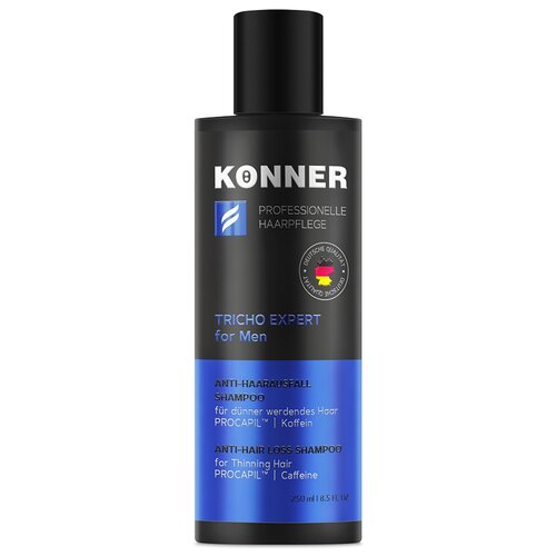 KONNER Шампунь для волос мужской, против выпадения, для роста, укрепляющий, с биотином, 250 мл