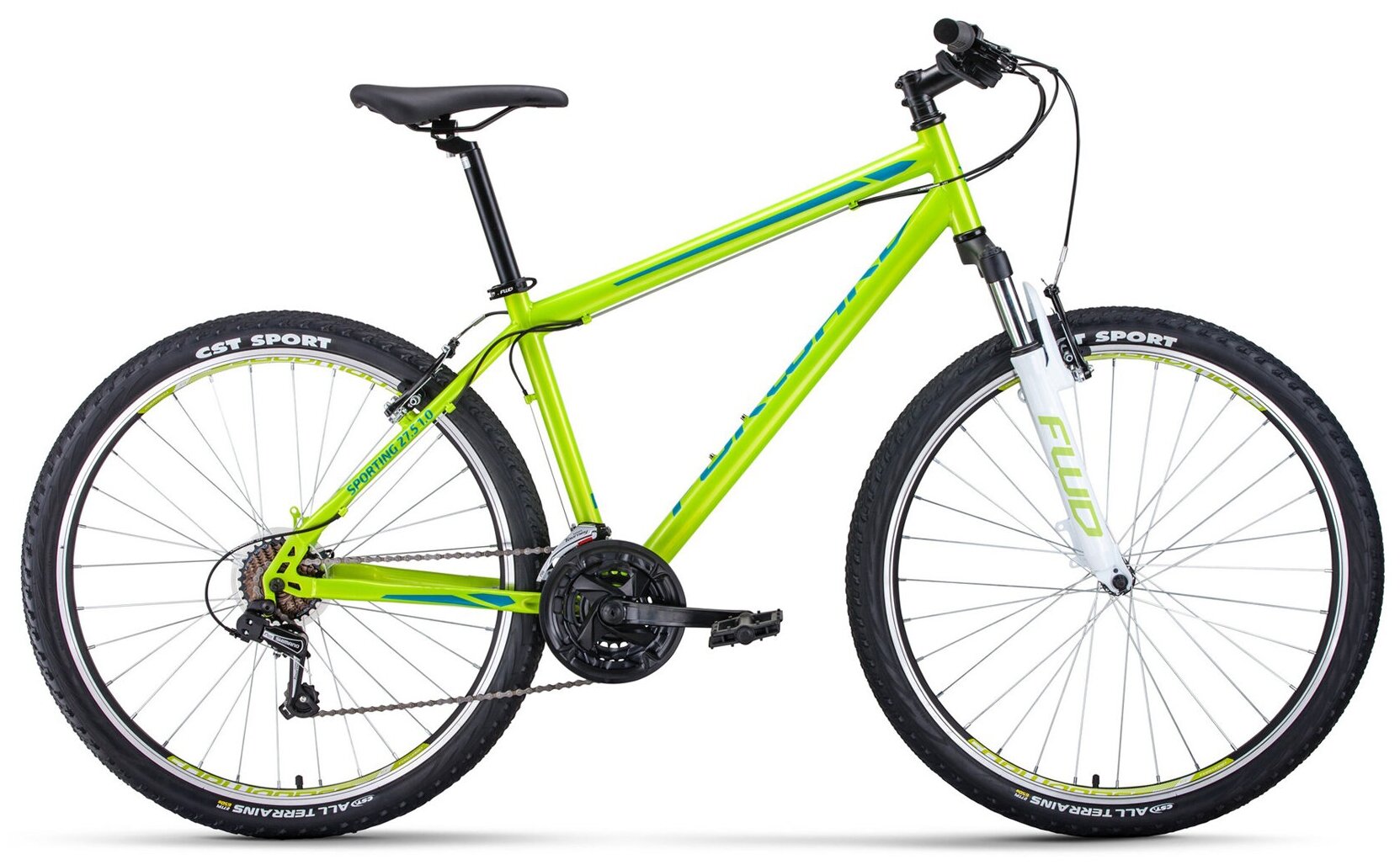 Велосипед 27,5" Forward Sporting 27,5 1.0 Зеленый/Бирюзовый 20-21 г рама 17" RBKW1MN7Q004