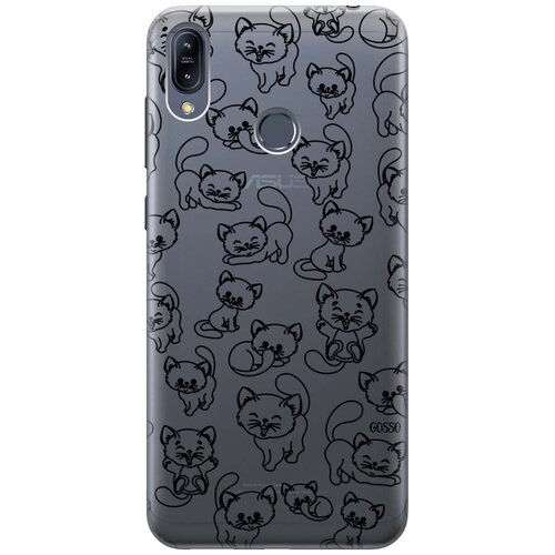 фото Ультратонкий силиконовый чехол-накладка clearview для asus zenfone max (m2) zb633kl с 3d принтом "cute kitties" gosso