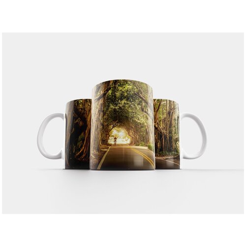 фото Кружка "дорога, велосипедист, деревья" 320 мл lotsprints