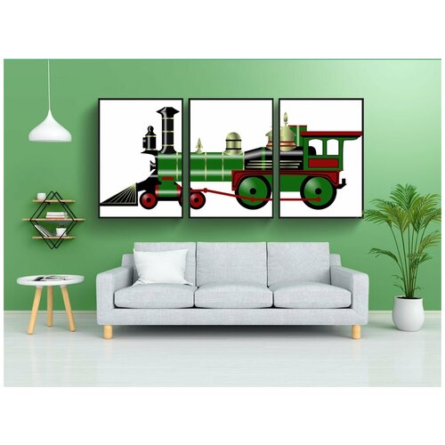 фото Набор модулных постеров для интерьера "пар, двигатель, тренироваться" 60x90 см. в тубусе, без рамки lotsprints