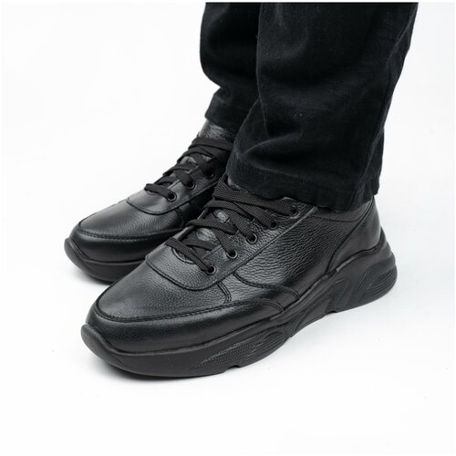 Мужские кожаные кроссовки New Dark/кожаные кроссовки/мужские кроссовки. (размер-44) черного цвета
