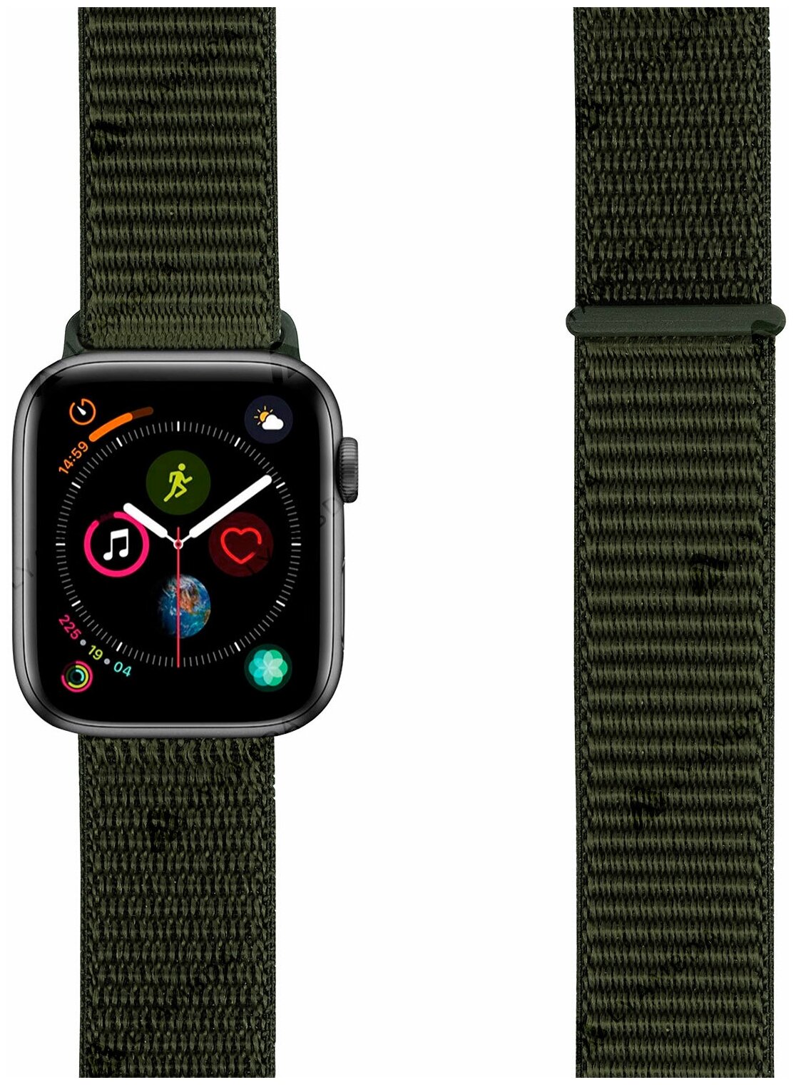 Ремешок Lyambda Vega для Apple Watch Series 3/4/5 хаки (DS-GN-02-40-17) Noname - фото №8