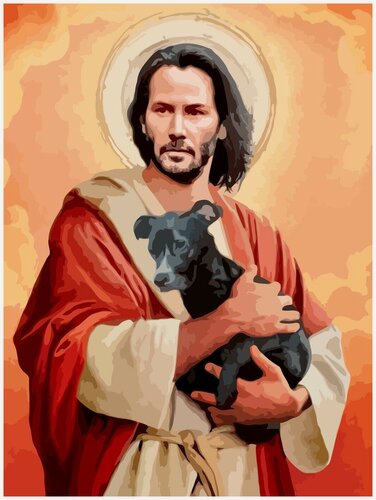 Изображение товара Картина по номерам на холсте киану ривз иисус икона - 2116 30X40