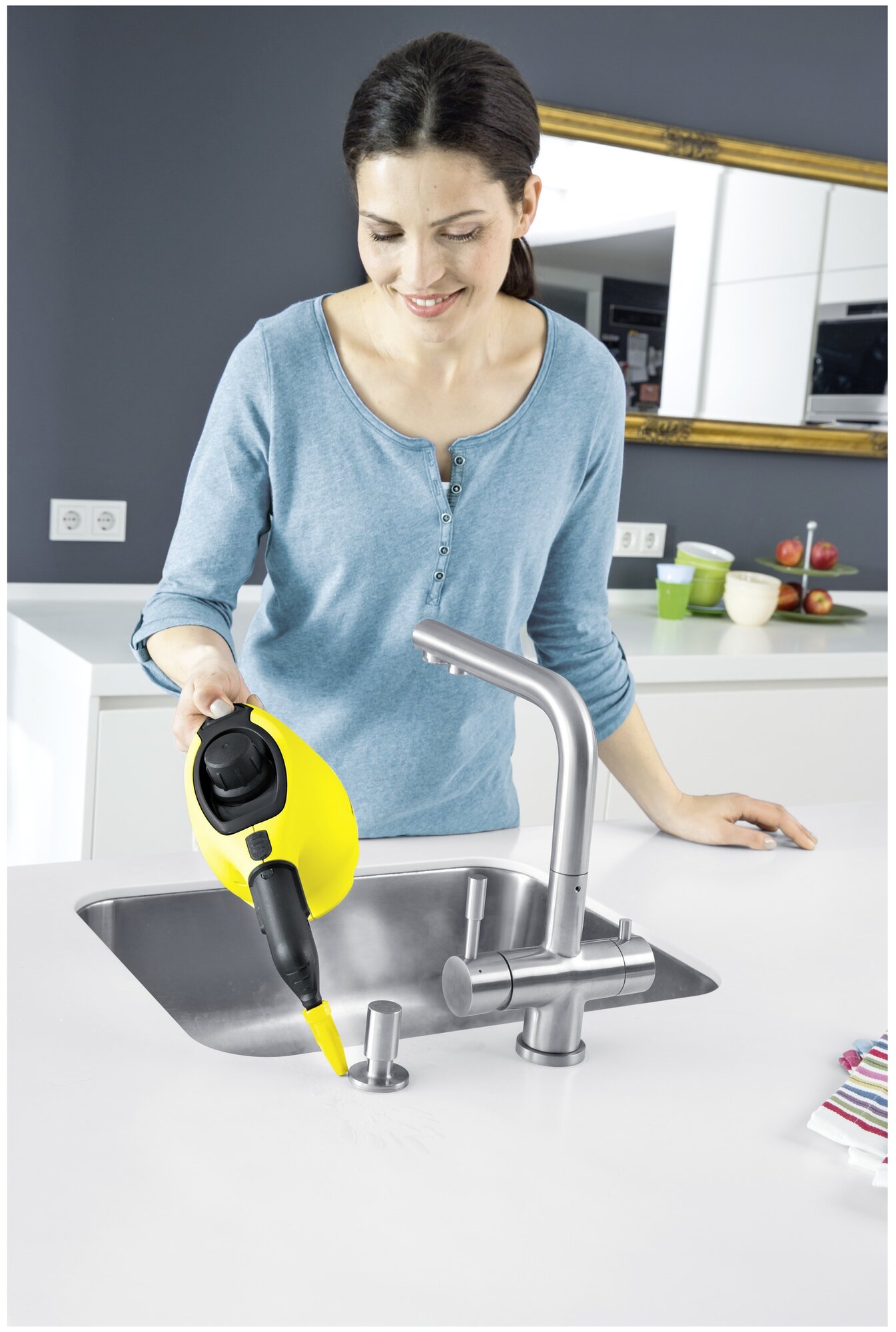 Пароочиститель ручной KARCHER SC 1 EasyFix, желтый [15163320] - фото №7