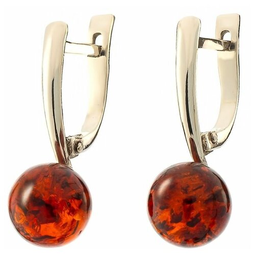 Серьги Amberprofi, серебро, 925 проба, янтарь