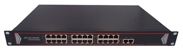 Коммутатор 24 порта PoE + 2 порта 1000 мбит/с + SFP(combo) SECTEC ST-PLC24-POE