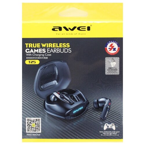 Наушники беспроводные Awei T25 черный 145000₽