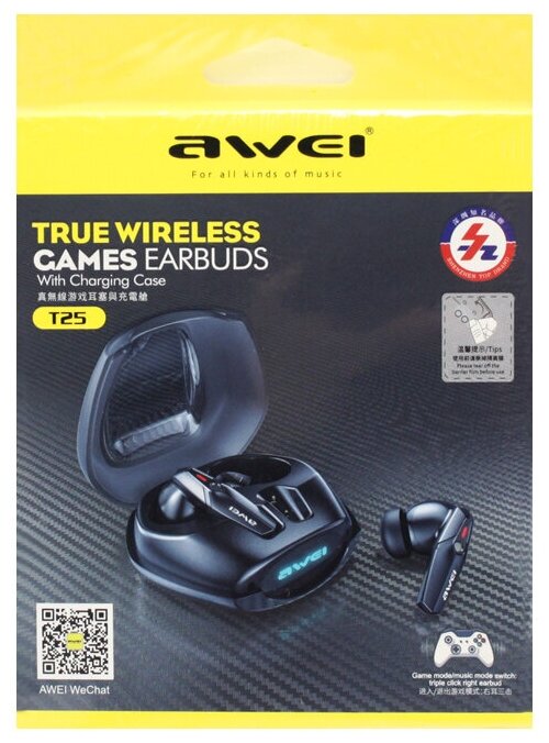 Наушники беспроводные Awei T25 черный