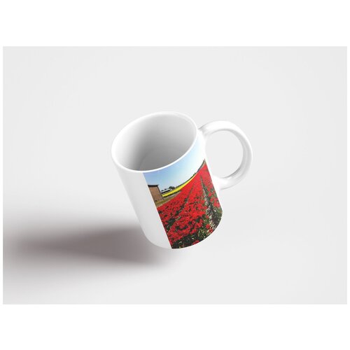 фото Кружка "тюльпаны, красный, цветы" 320 мл lotsprints