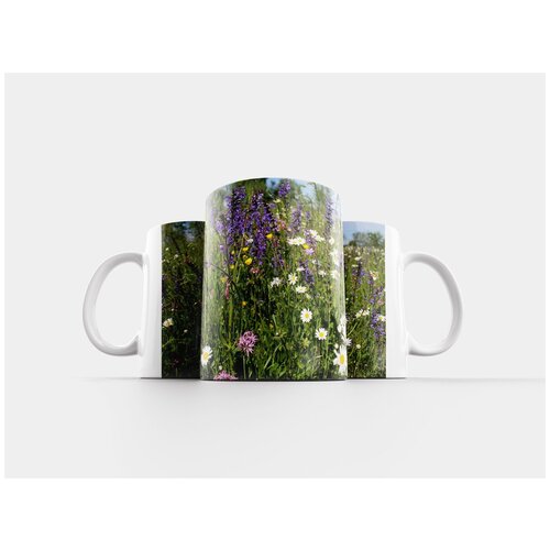 фото Кружка "цветочный луг, луговые цветы, летом" 320 мл lotsprints