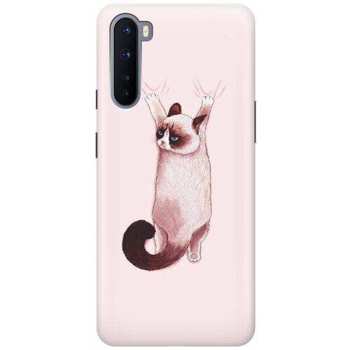 фото Ультратонкий силиконовый чехол-накладка для oneplus nord с принтом "недовольный кот" gosso