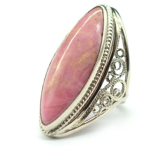 Кольцо Радуга Камня, родонит, размер 18, розовый кольцо радуга камня родонит размер 18 фиолетовый мультиколор