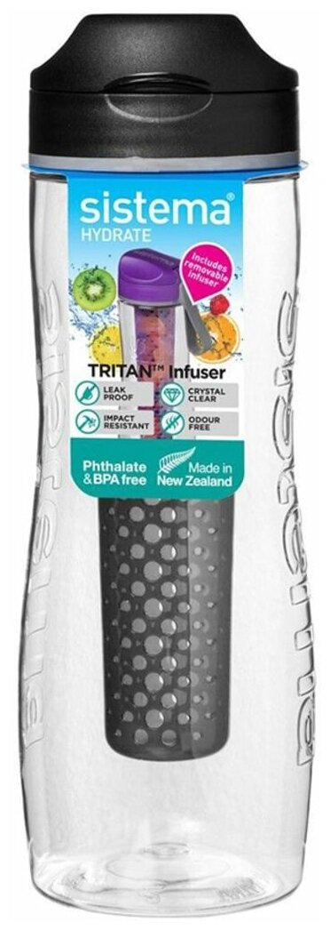 Бутылка для воды Tritan Infuser (800 мл), цвета в ассортименте 660 Sistema