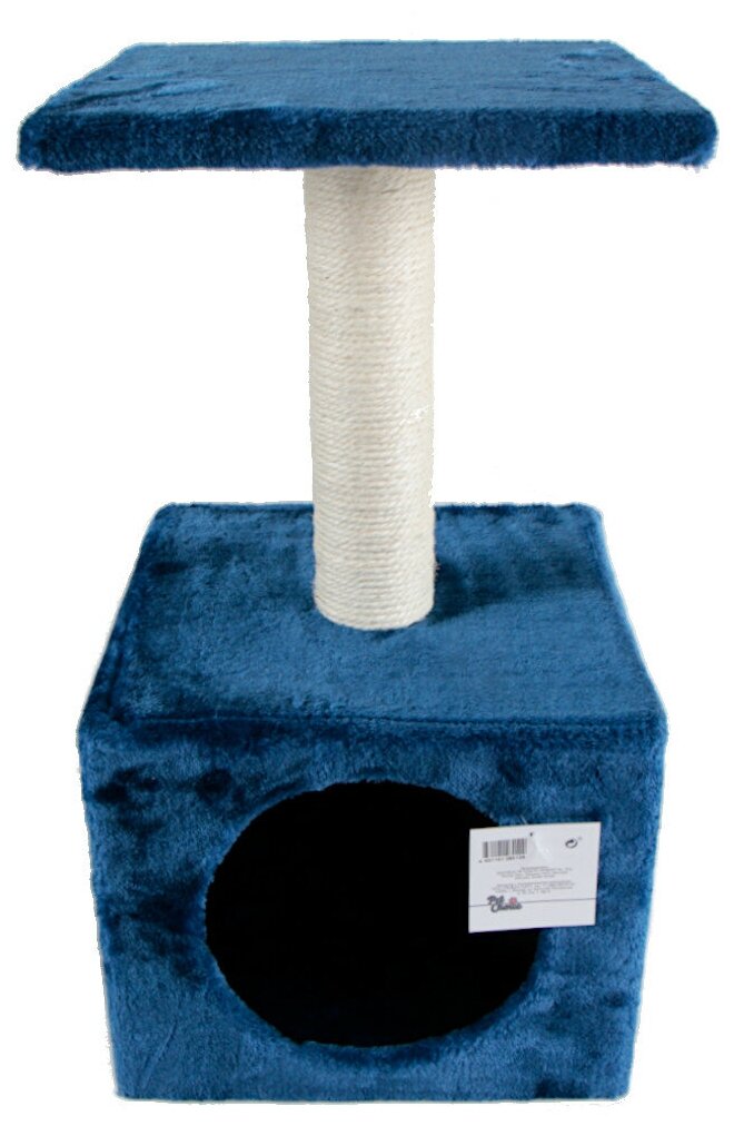 фото Когтеточка-домик 30х30х57 см, темно-синий