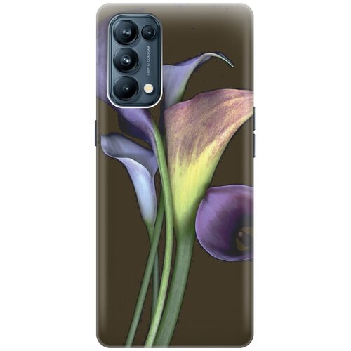 фото Силиконовый чехол на oppo reno5 / оппо рено5 с принтом "каллы gosso