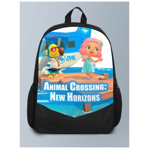 фото Черный рюкзак с принтом игры энимал кросинг animal crossing new horizons, симулятор жизни - 101 brutbag
