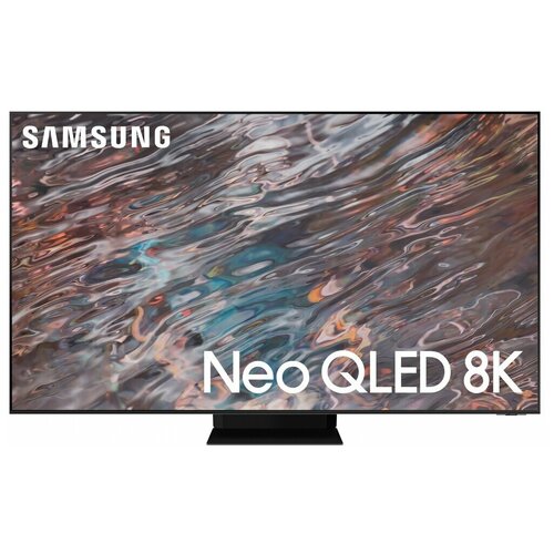 фото 84.6" телевизор samsung qe85qn800au neo qled, qled, hdr (2021), нержавеющая сталь