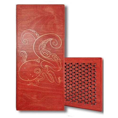 фото Доска садху с динамическими гвоздями, осьминог - 116 шаг 10мм красная goodwood