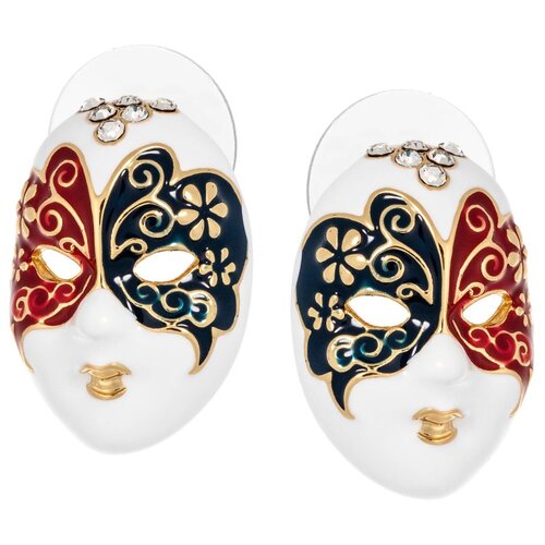 фото Массивные дизайнерские вечерние серьги маски с кристаллами light night