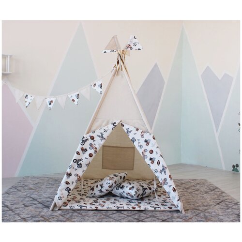 Детский вигвам Льняной ретро (полный комплект)