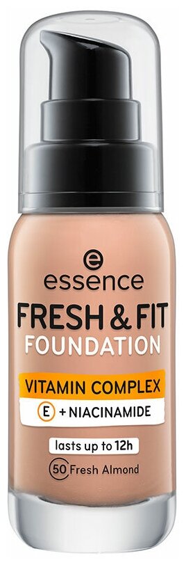 Основа тональная для лица ESSENCE FRESH & FIT NEW тон 50 fresh almond 30 мл