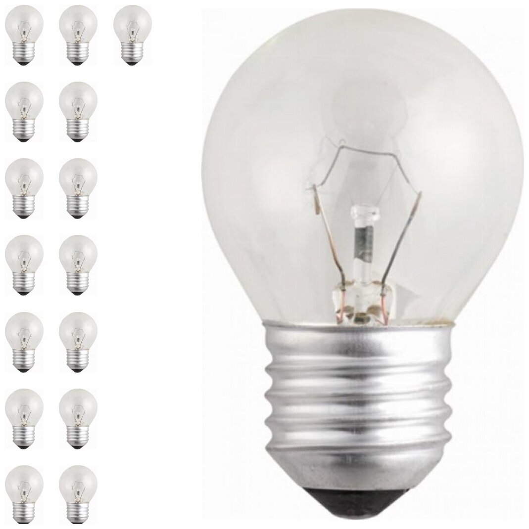 фото Лампа накаливания JazzWay P45 40W E27 прозрачная шар