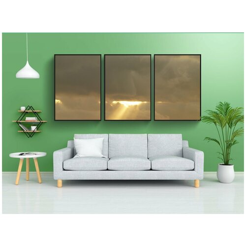 фото Набор модулных постеров для интерьера "облака, небеса, загорать" 60x90 см. в тубусе, без рамки lotsprints