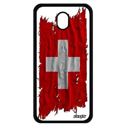 фото Противоударный чехол на мобильный // samsung galaxy j7 2017 // "флаг швейцарии на ткани" патриот государственный, utaupia, белый