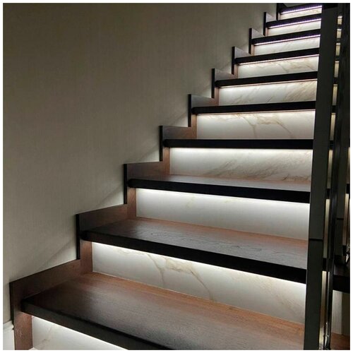 Умная подсветка лестницы с накладными датчиками движения, Uzens StairsLight, однотонная, комплект, черный