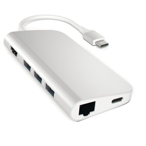 Адаптер Satechi Aluminum Type-C Multi-Port Adapter Silver ST-TCMAS аксессуар red line adapter micro usb type c silver ут000013668