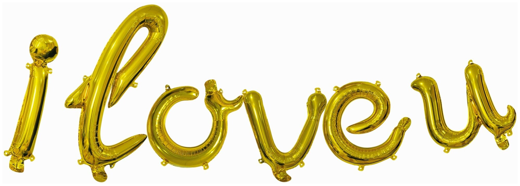 Набор шаров-букв (17'/43 см) Мини-Надпись "I Love." (изящный курсив), Золото, 1 шт. в уп.