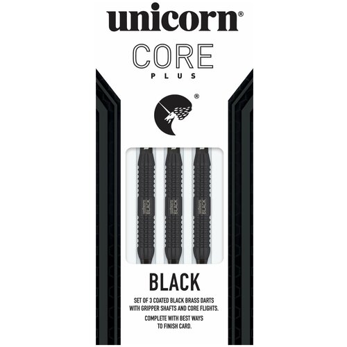 Дротики для электронного дартса Unicorn Core Plus Black softip 17gr (начальный уровень)