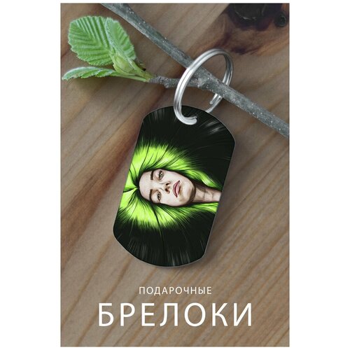 фото Брелок для ключей билли айлиш, подарок женщине на день рождения, брелок детский женский мужской, подвеска на рюкзак, брелок на сумку пенал zhenya cloud